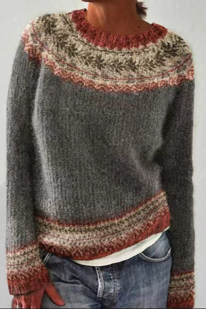 Trendy Color Block Pullover Sweater Secondary image