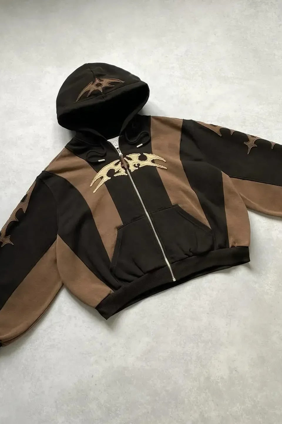 Embroidered Geometric Gothic Hoodie Secondary image