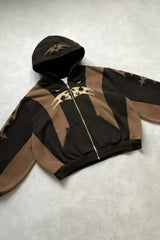 Embroidered Geometric Gothic Hoodie