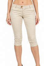 Casual Stretch 3/4 Trousers Female Capris