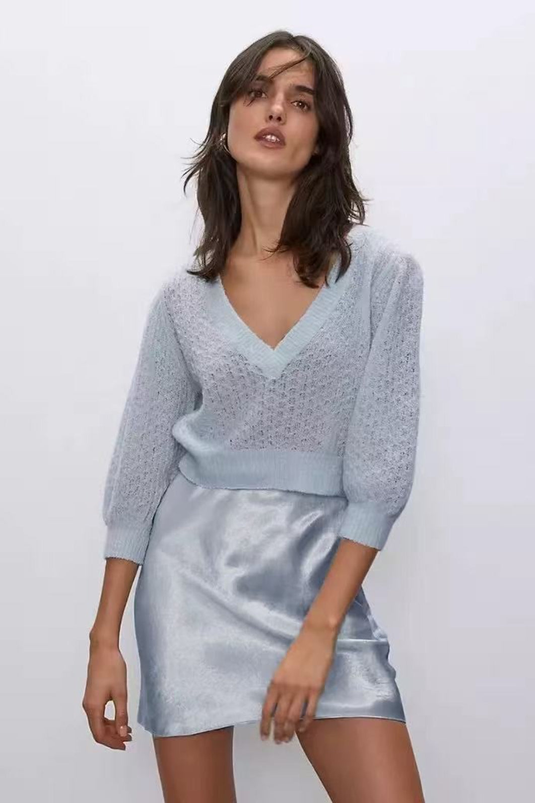 Satin Bias Cut A Line Mini Skirt Secondary image