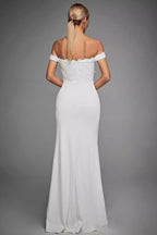 Off Shoulder High Slit Prom Dress