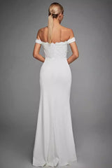 Off Shoulder High Slit Prom Dress