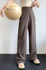 Barely There Drapey High Waisted Wide Leg Workout Pants