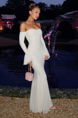 Lace Insert Bell Sleeve Birthday Dress