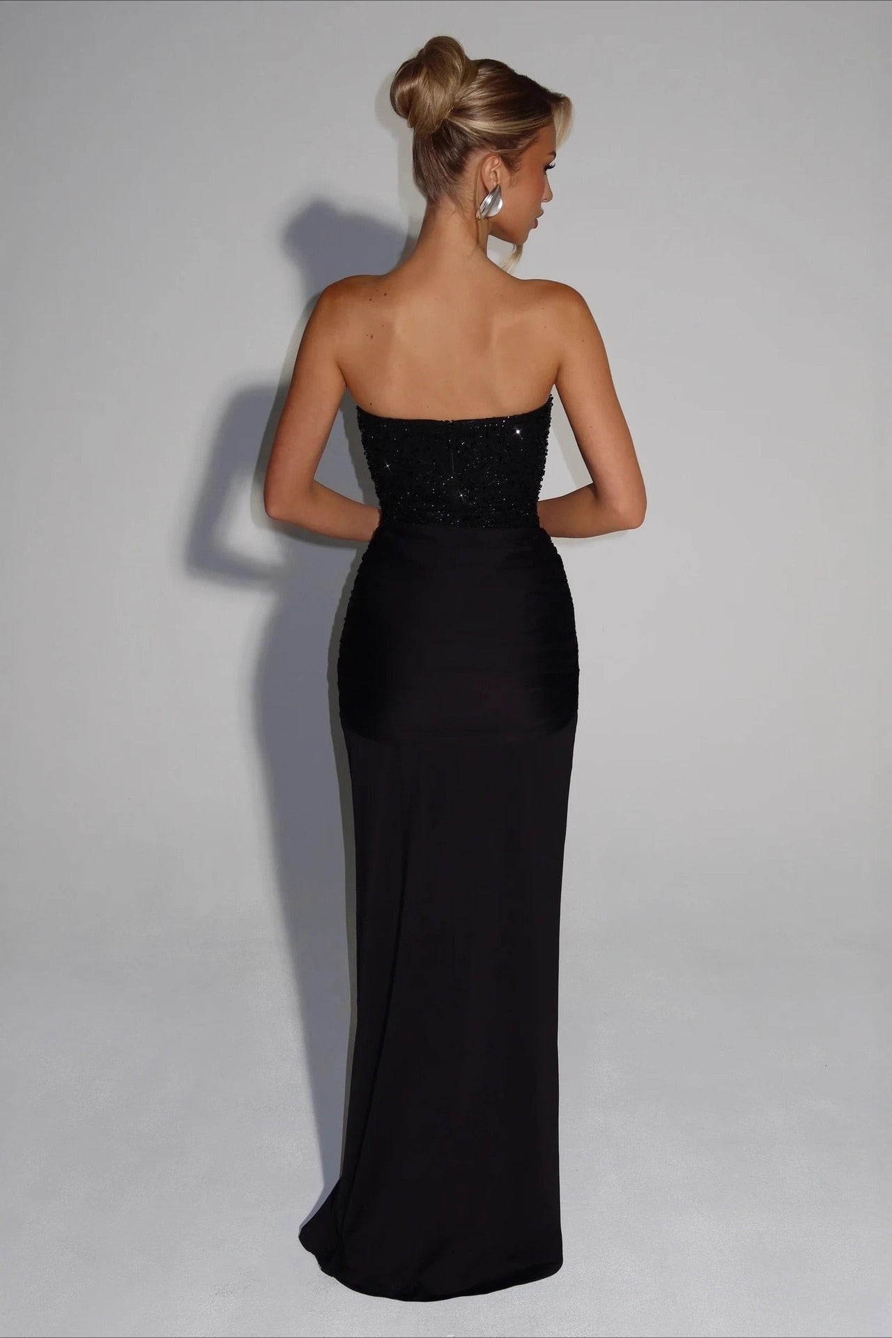 Strapless Ruched Zipper Slim Fit Formal Dress Secondary image