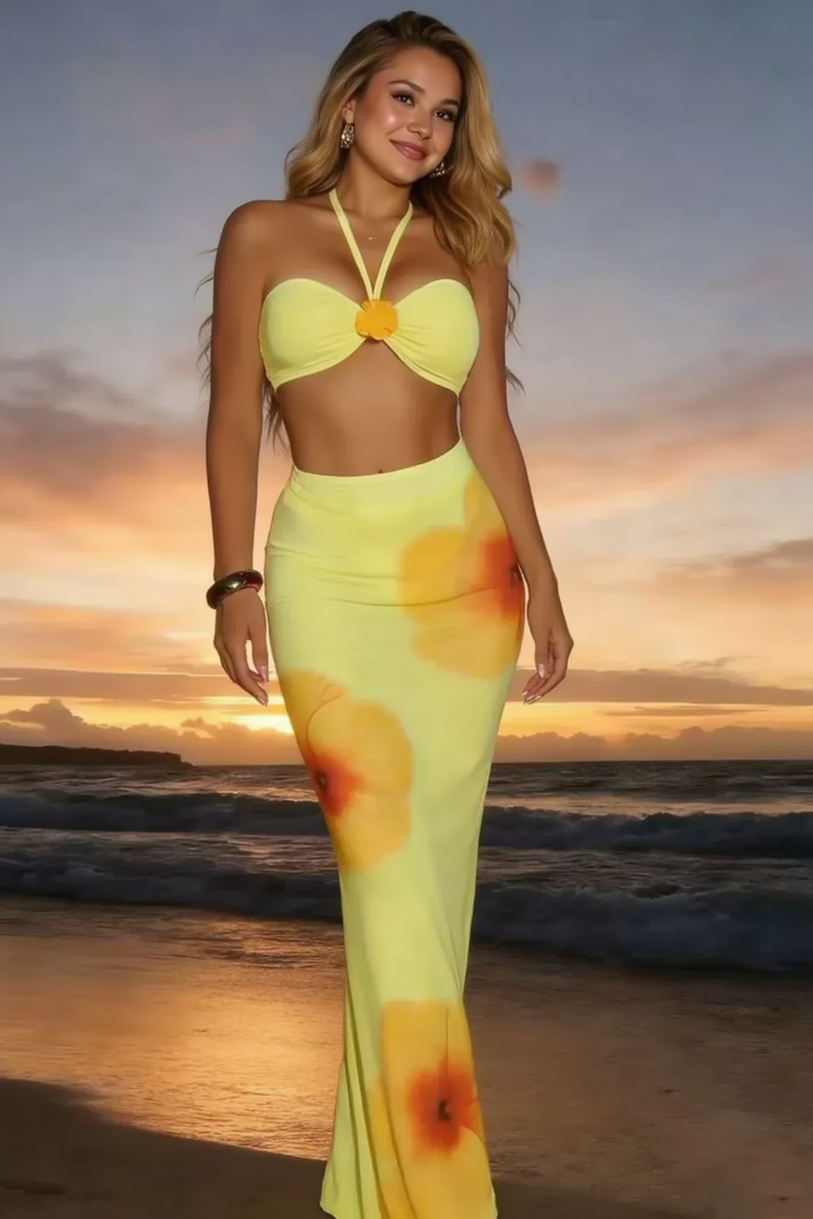 Slim Beach Vacation Three Piece Swim Set Main image