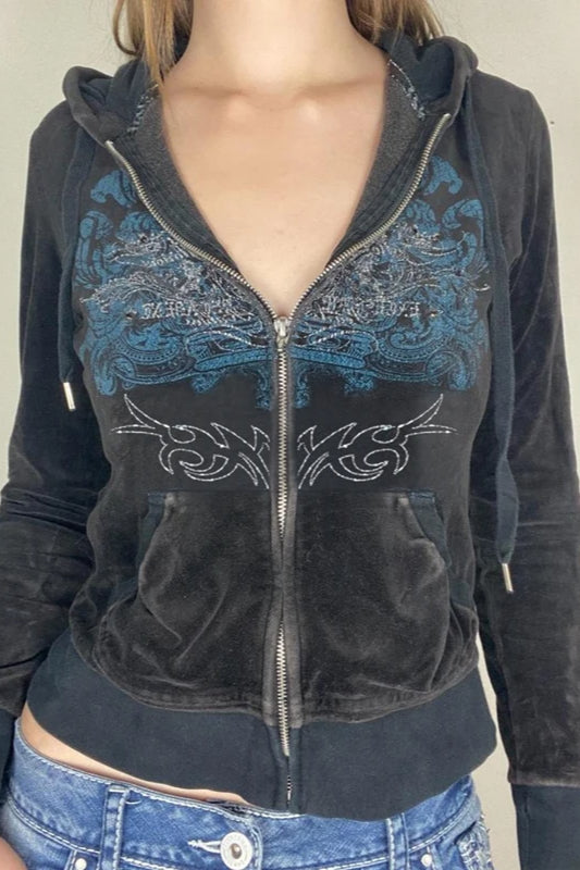 2000s Grunge Aesthetic Hoodie Secondary image
