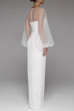 Retro Strapless Pearl Bodycon Wedding Dress