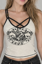 Skull Print Cami Tank Top