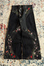 Floral Embroidered Patchwork Wide Leg Jeans