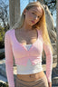 Ruffle Trim Cropped Cardigan Cami Set Sweater
