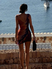 Asymmetrical Crew Neck Sleeveless Summer Dress