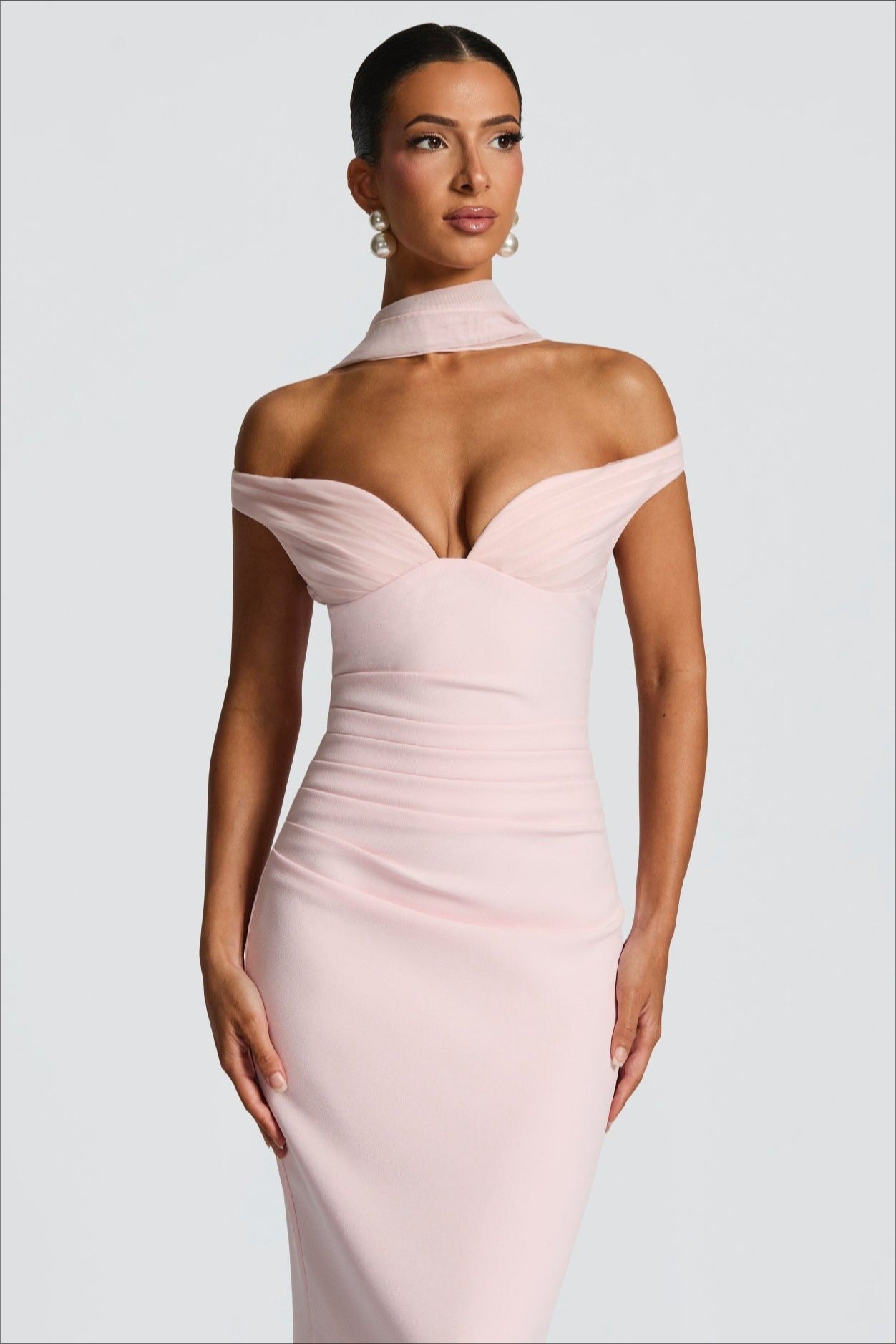Strapless Off Shoulder Ruched Stretch Bodycon Formal Dress Secondary image