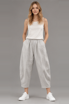 Elastic Waist Vintage Lady Loose Casual Pants