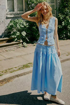 Cutout Lace Patchwork Boho Skirt Set