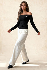 Slim Fit Off Shoulder Sweater