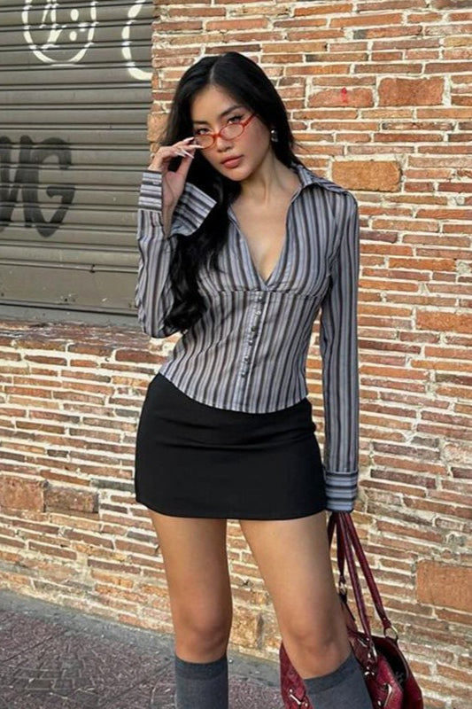 Gothic Slim Long Sleeve Blouse Main image