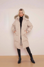 Thick Padded Hooded Mid-Length Winter Overcoat