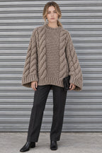 High Neck Wide Long Sleeve Loose Sweater
