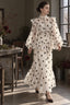 Sheer Polka Dot Long Sleeve Maxi Dress