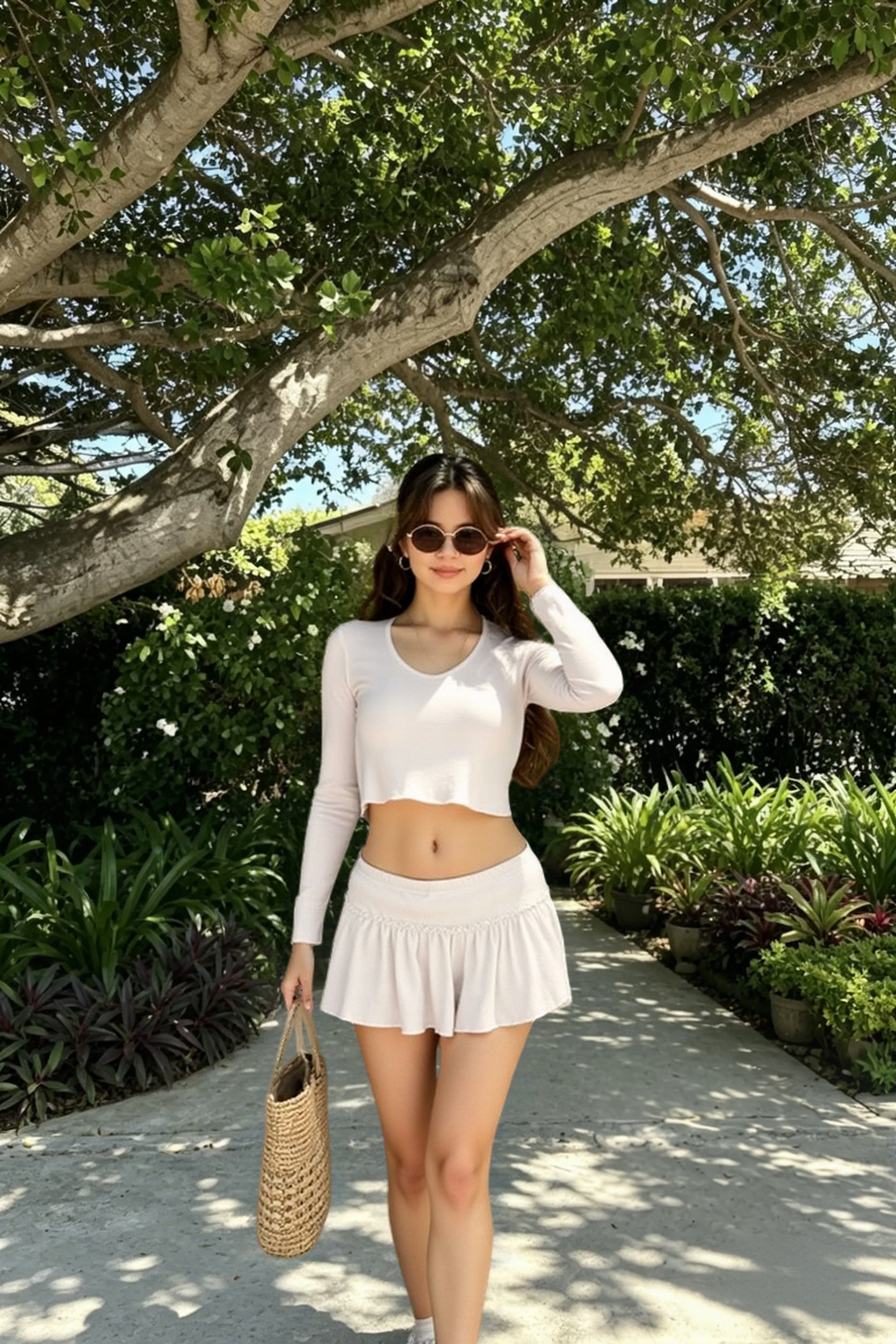 Smocked Ruffle Low Rise A Line Mini Skirt Main image