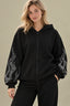 Rhinestone Flame Zip Hoodie