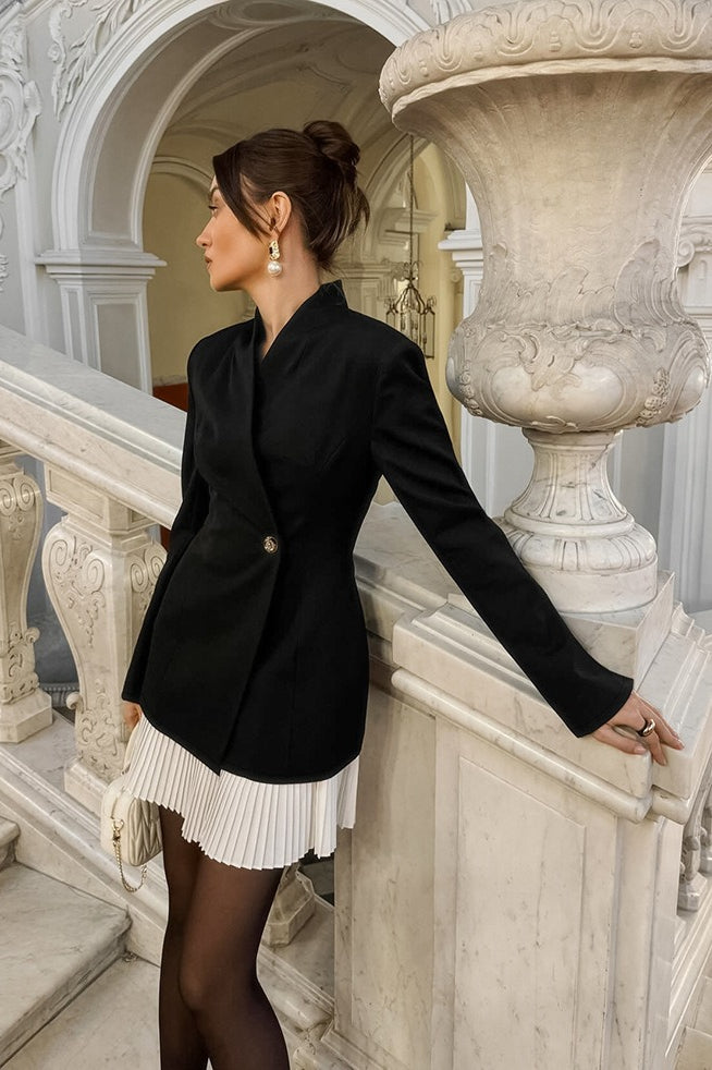 Vintage Color Block Long Sleeve Blazer Main image
