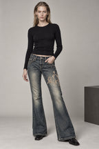 Y2K Style Vintage Denim Pants