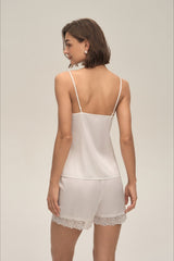 Lace Trim Cami Shorts Pajama Set