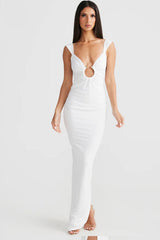 Slit V-Neck Bodycon Dress