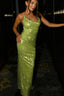Sequin Scoop Neck Backless Maxi Party Dress