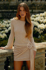 Knitted Floral Tie Mini Birthday Dress