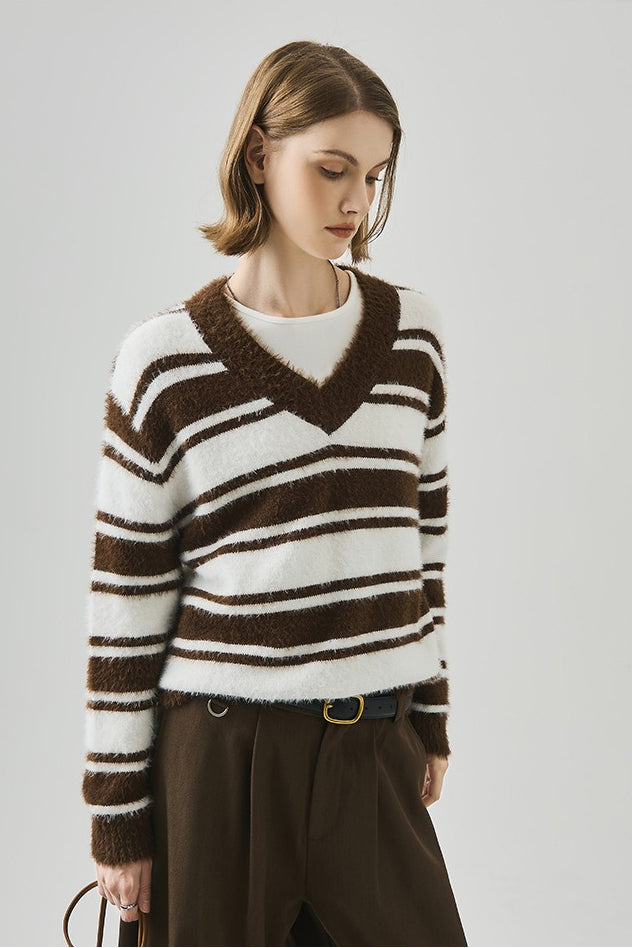 Loose Fit V Neck Knit Sweater Secondary image