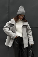Sherpa Lined Motorcycle Style Coat