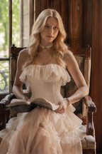 Tiered Chiffon Corset Mermaid Hem Prom Dress