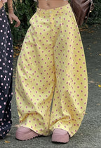 Scattered Dot Baggy Wide Leg Pants
