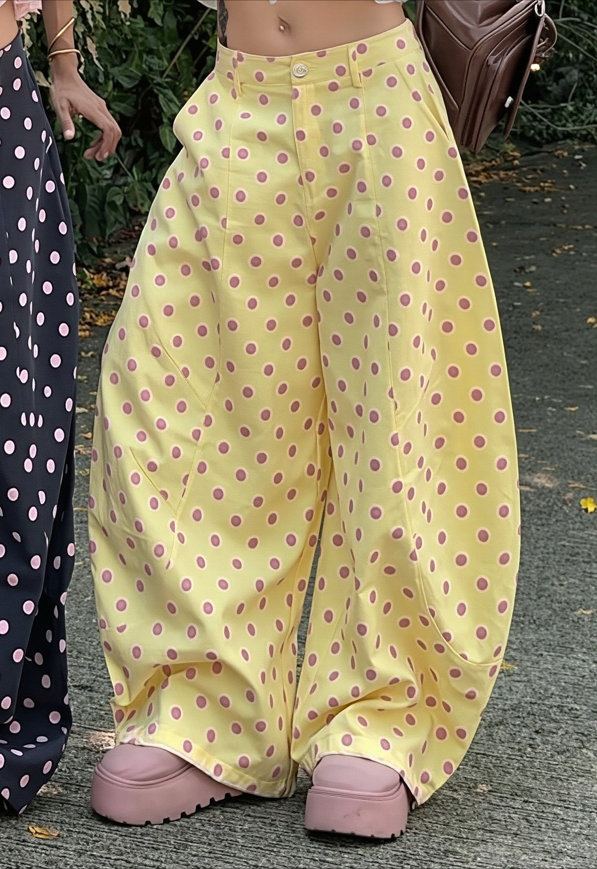 Scattered Dot Baggy Wide Leg Pants