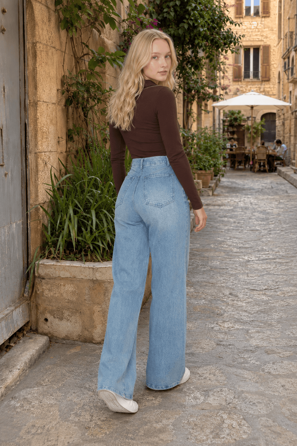 High Waist Straight Leg Jeans