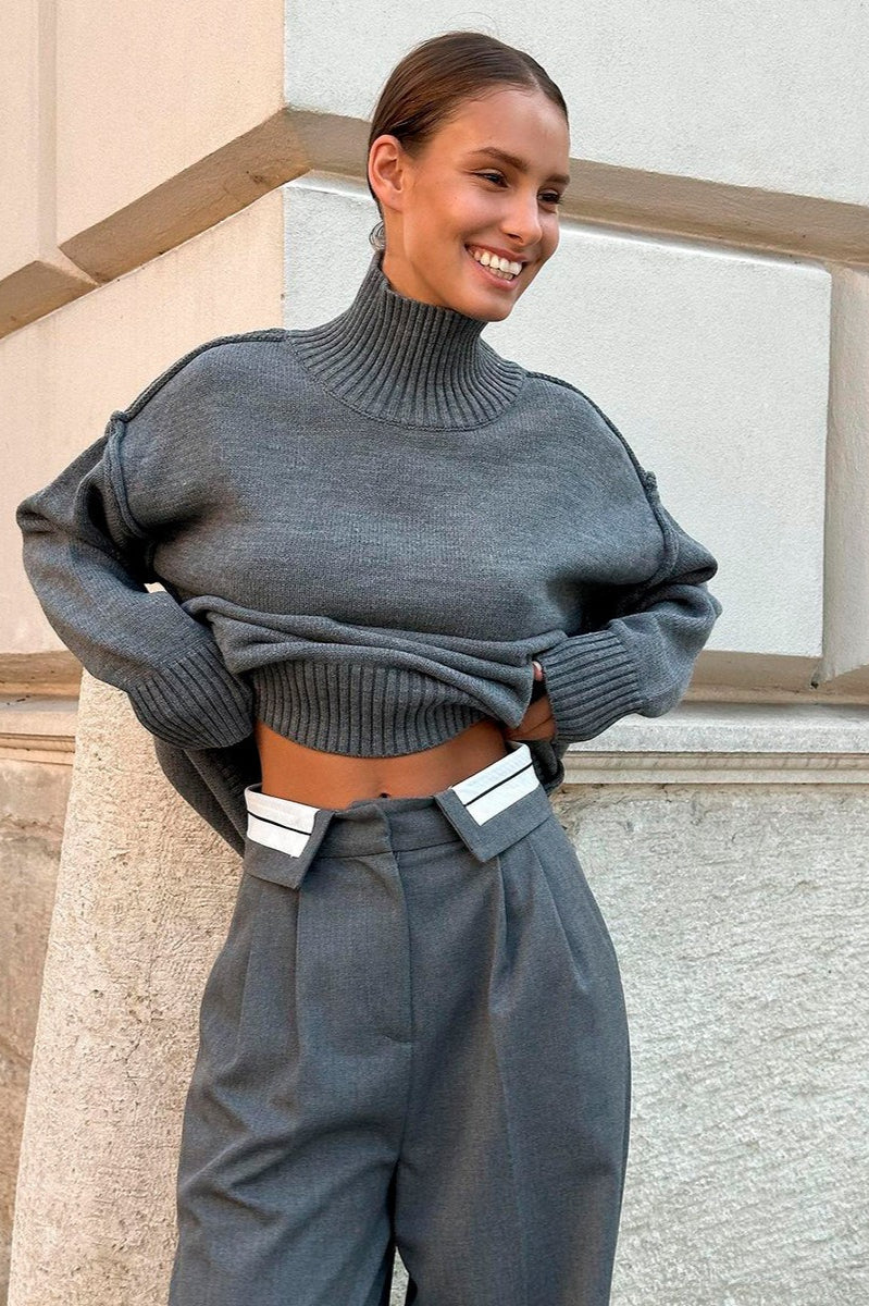 Colorblock Turtleneck Knit Sweater Secondary image