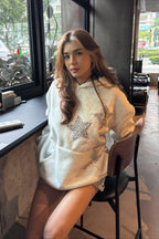Leopard Star Embroidered Oversized Hoodie