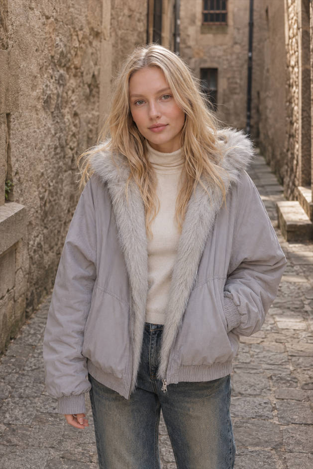 Fur Hooded Insulated Jacket