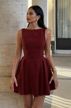 Defined Waist Mini Party Dress