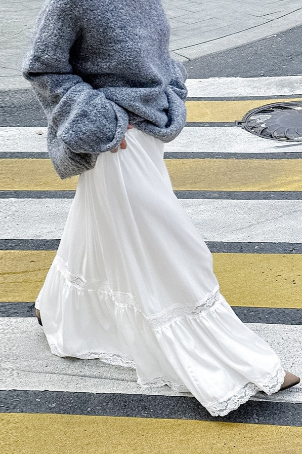 Lace Trim High Waist Maxi Skirt Secondary image