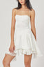 Halter Off Shoulder Ruffle Hem Mini Dress