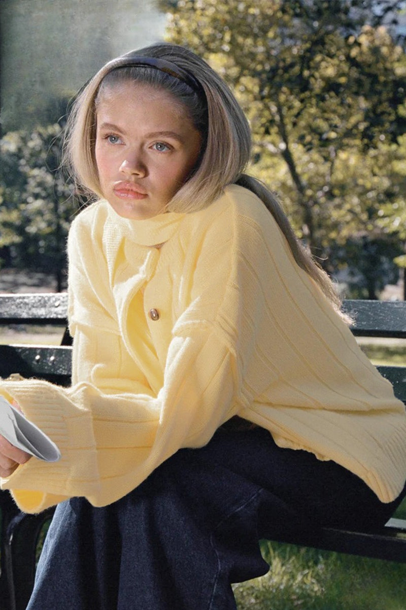 Textured Ribbed Round Neck Knit Cardigan Secondary image