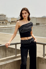 Polka Dot Off Shoulder Cami Top
