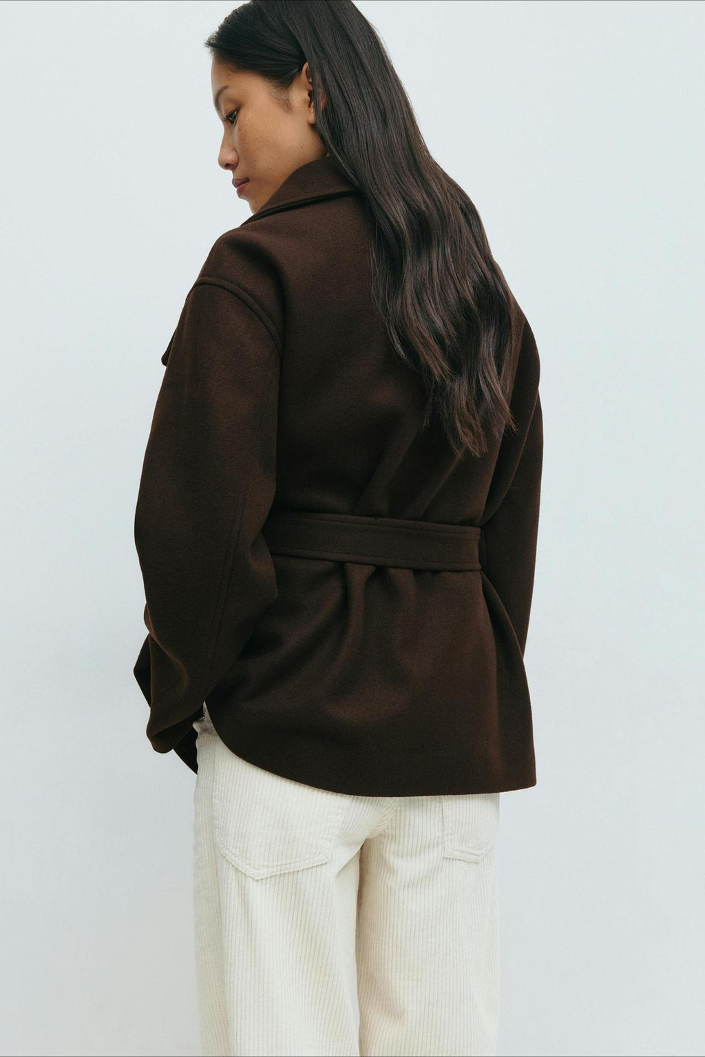Structured Double Faced Wool Midi Coat