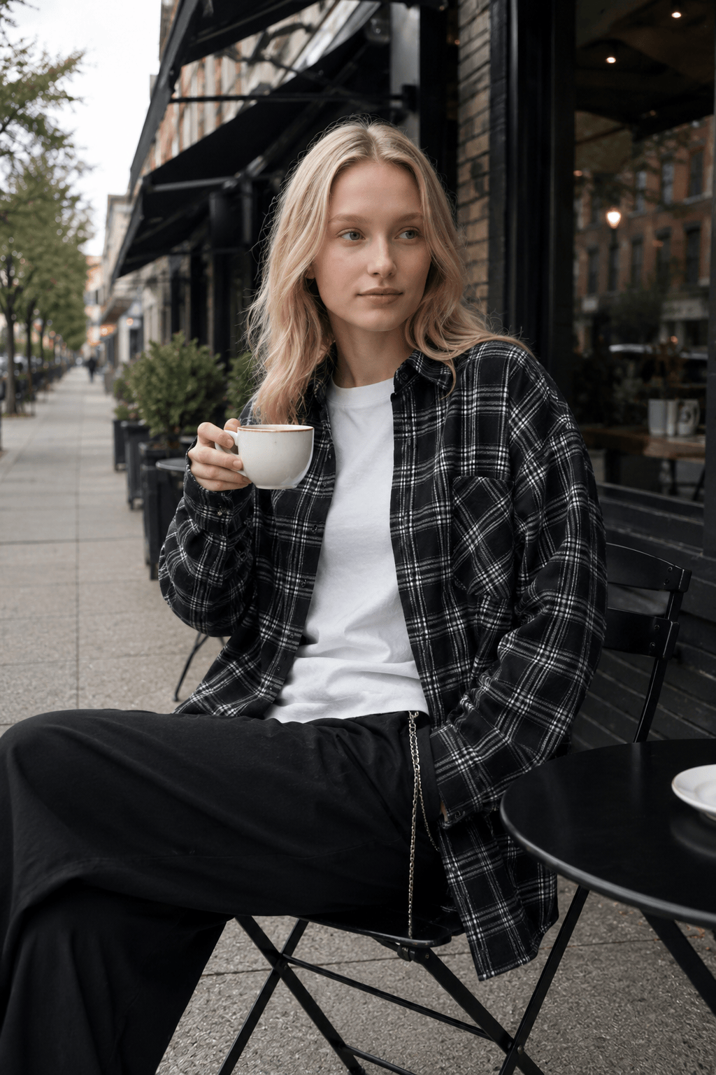 Men's Long Sleeve Checkered Button Shirt
