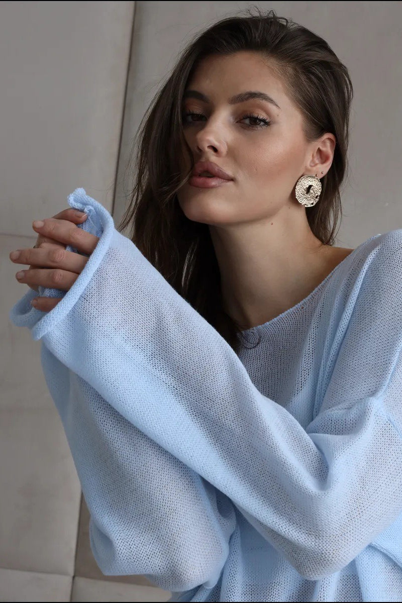Lightweight Hollow Knit Sweater Secondary image